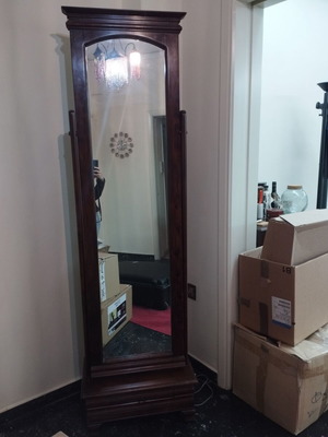 Wooden floor mirror with drawer like new, vintage classic design