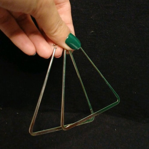 Triangle silver earrings brand new