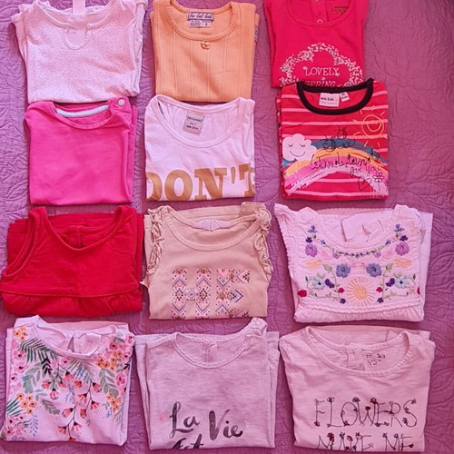 Pack of 12 t shirts for 2-year-old girl like new