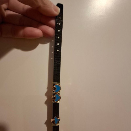 Black bracelet with blue decorations like new