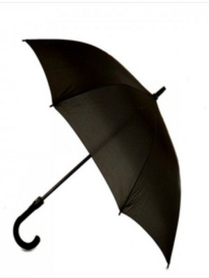 Ομπρέλα μαύρη με μπαστούνι καινούργια, 82cm διάμετρος 105cm