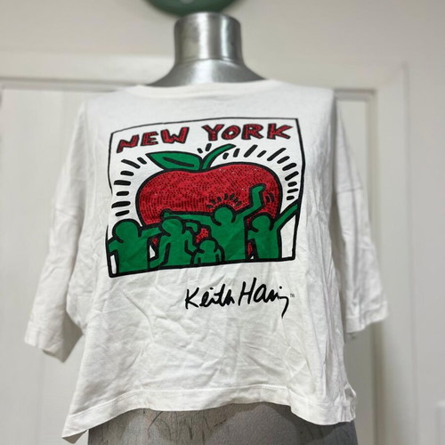 Keith Haring crop top used, size L, colorful