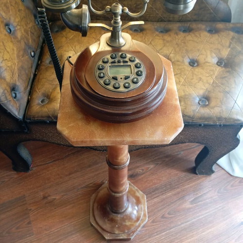 Vintage alabaster flower stand used