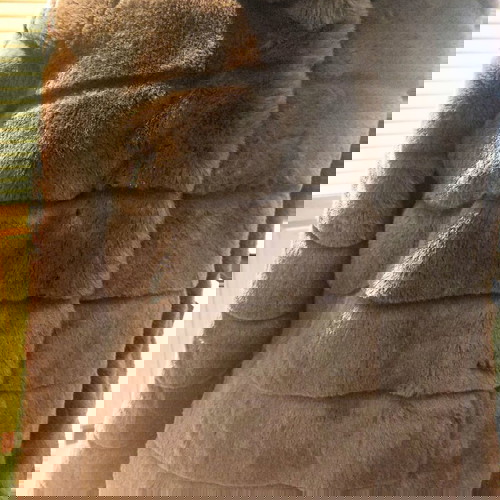 Πανωφόρι faux fur με κουκούλα καινούργιο, καφέ, one size