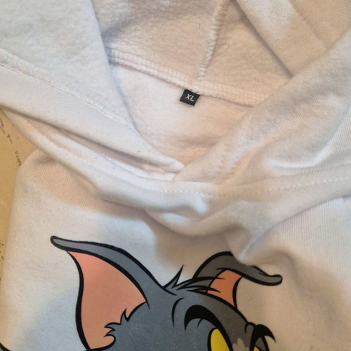 White Tom Tom & Jerry Unisex Hoodie XL like new