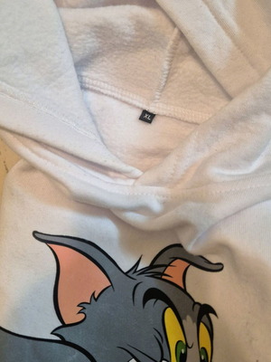 White Tom Tom & Jerry Unisex Hoodie XL like new