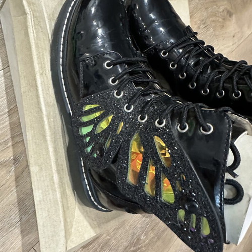 Lelli Kelly kids boots size 35 with butterfly clips, black leather