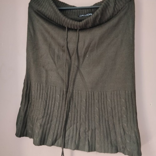 Calliope knitted vintage mini skirt size M used, dark olive green