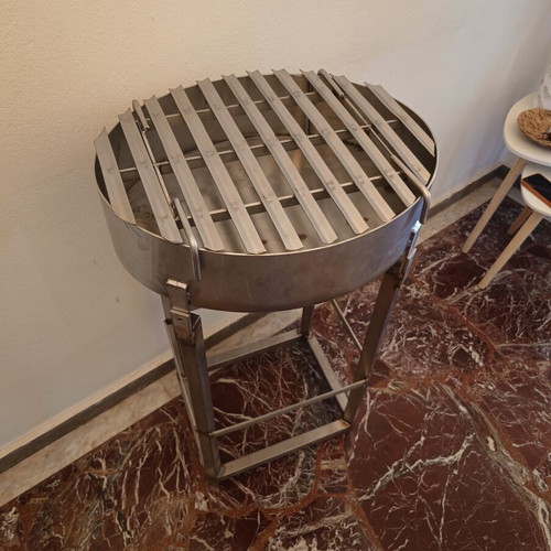 Inox Charcoal Grill New, Oval Shape, Portable and Durable