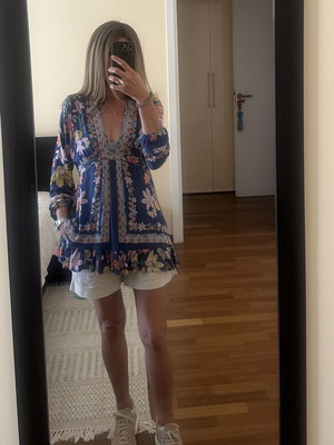 Τουνίκ Violet Hill Free People σαν καινούργιο, μπλε με floral boho στυλ