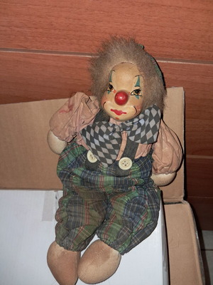 Porcelain clown doll vintage used