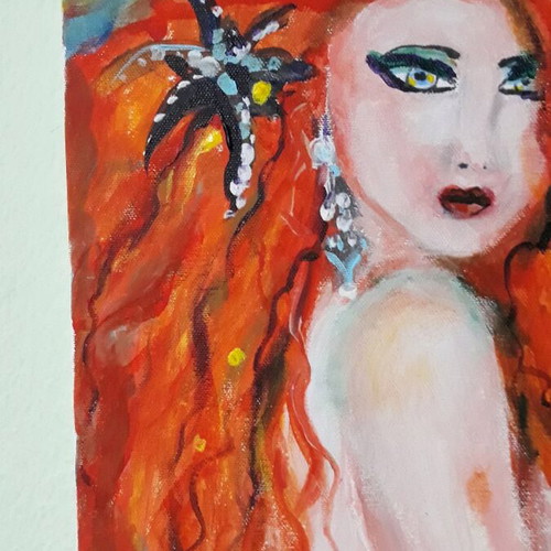 Painting with acrylics, handmade artwork on 40x30 cm canvas
