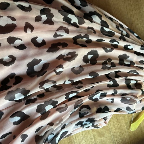 Long animal print dress with belt like new