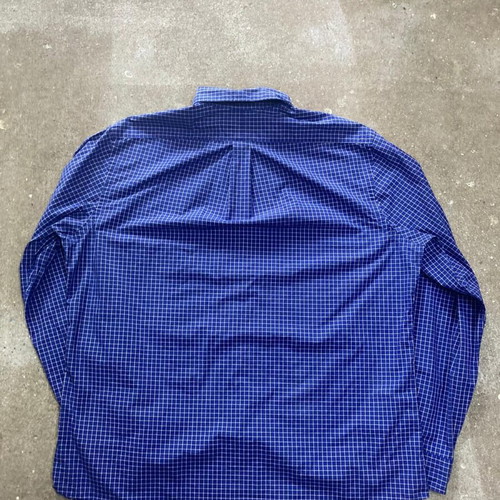 Ralph Lauren long sleeve shirt XL, dark blue white checked, dark blue pony