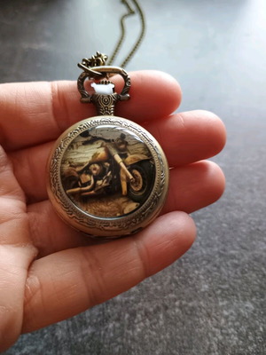 Pocket watch with motorcycle design new