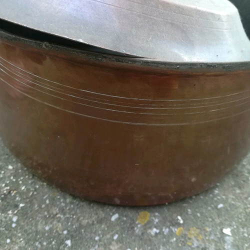 Copper pots used, set of 3 with lids, small, medium, large