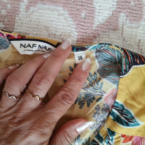 Wrap blouse Naf Naf like new, size S, colorful, breathable fabric
