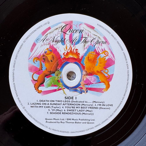 Queen A Night At The Opera LP remastered 2019, near mint