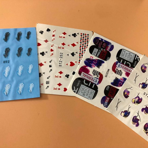 Water Nail Stickers Set of 4 New Full Nail