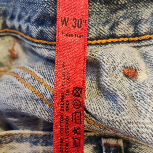 Take Two Whale men's denim bermuda shorts, blue, size W30