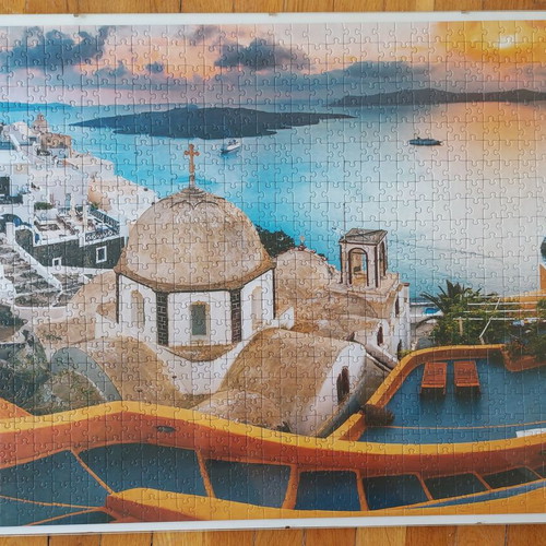 Framed puzzle like new, dimensions 0.50x0.70 m
