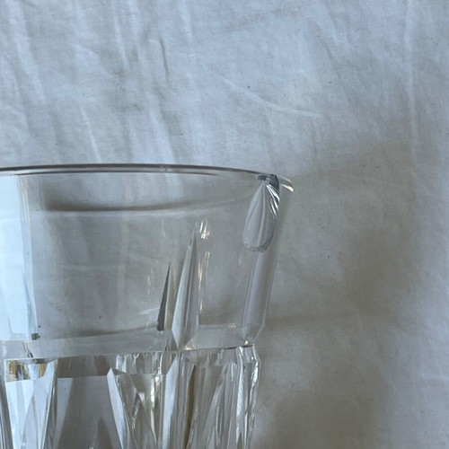Crystal pitcher and small Saint Louis Art Deco vase used
