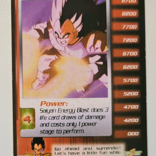 Dragon Ball Z Vegeta Limited Saiyan Saga 2 cards like new