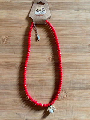 Necklace The Heart of the Angel like new, red