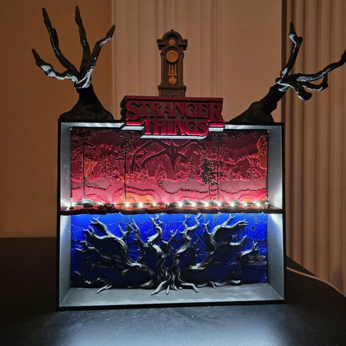 3D Printed Funko Kinder Joy Diorama Stranger Things with LED Light