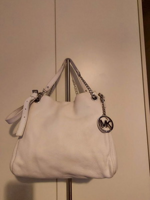 Michael Kors leather bag used, authentic white