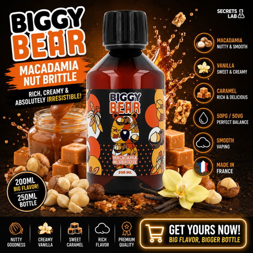 Biggy Bear Macadamia Nut Brittle 200ml new