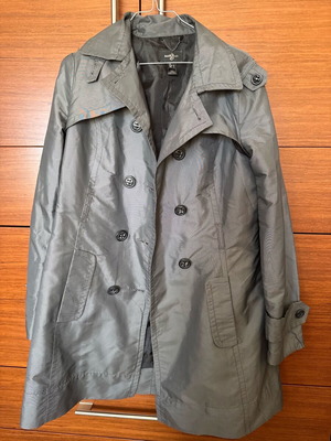 Mango gray trench coat like new with waterproof fabric size L