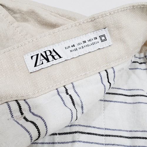 Zara men's shorts bermuda cotton and linen XL-2XL like new, white and beige