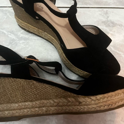 Wedge platform sandals women new, castor, size 39, black