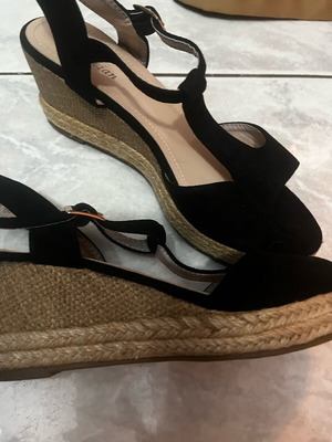 Wedge platform sandals women new, castor, size 39, black