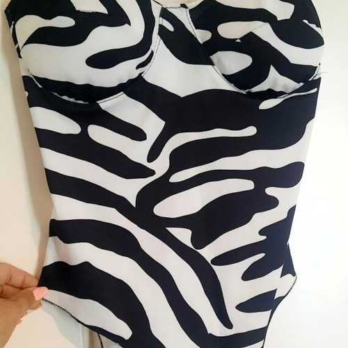 Zebra Print Body with Bustier, like new, size S