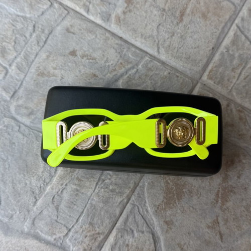 Versace Medusa sunglasses used, neon yellow