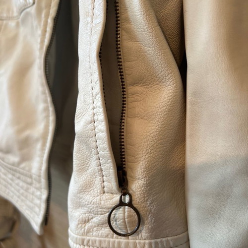 Zara women's leather jacket cream like new, size S