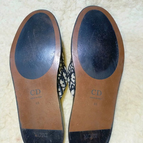 Christian Dior Indior Mule Slipper beige and black Dior Oblique Jacquard size 45 like new