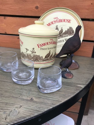 Συλλεκτικό σετ Famous Grouse καινούργιο με παγοθήκη, δίσκο, πέρδικες και ποτήρια