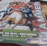 West Ham vs Middlesbrough official programme used 1997