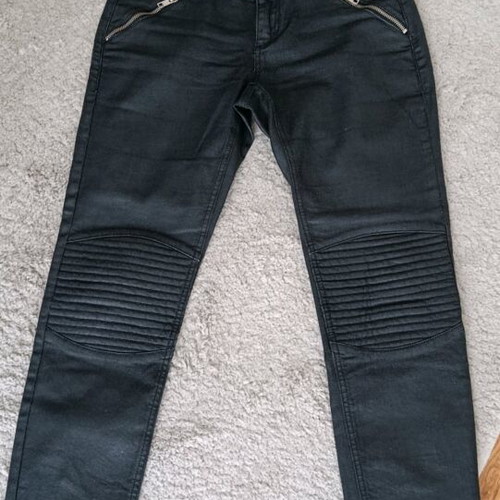 Alexander McQueen biker's jeans like new, waxed black