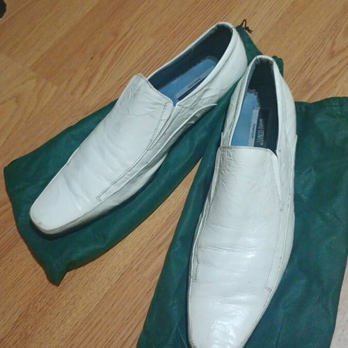 Mario Donati leather men's loafers white like new, size 46-47
