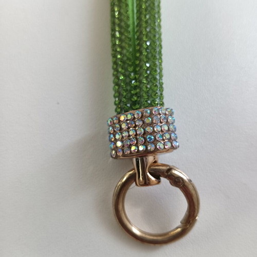 Lanyard with rhinestones like new, green for phone or keys