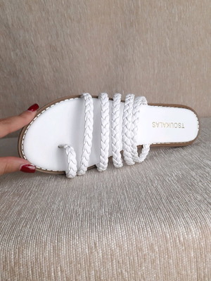 Tsoukalas Shoes Λευκά σανδάλια μέγεθος 39 καινούργια