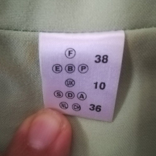Women's green polyester suit size M jacket and skirt