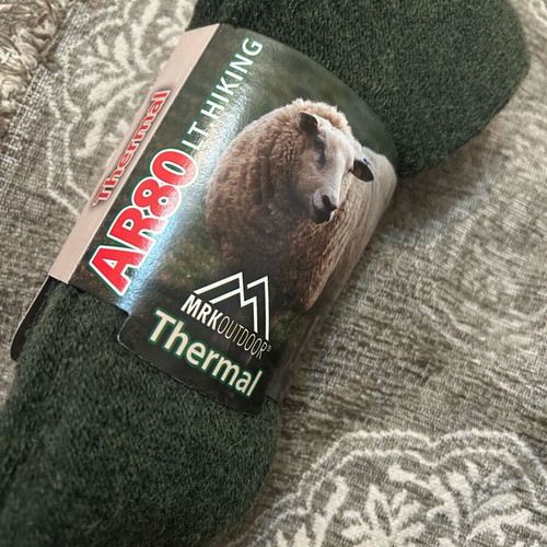 A Deep wool thermal high socks new, green