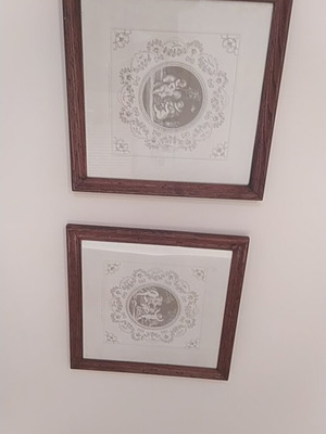 Vintage engraving set with thick wooden frames, like new, Bartolozzi