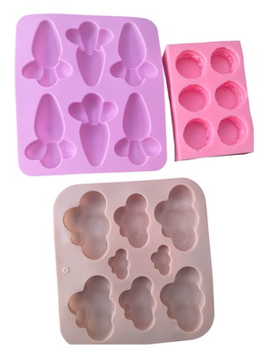 Silicone Molds Like New for Candle and Soap Making with Carrot and Cloud Designs