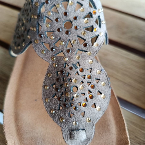 Patrizia Boutique leather sandals used, size 37, beige and brown